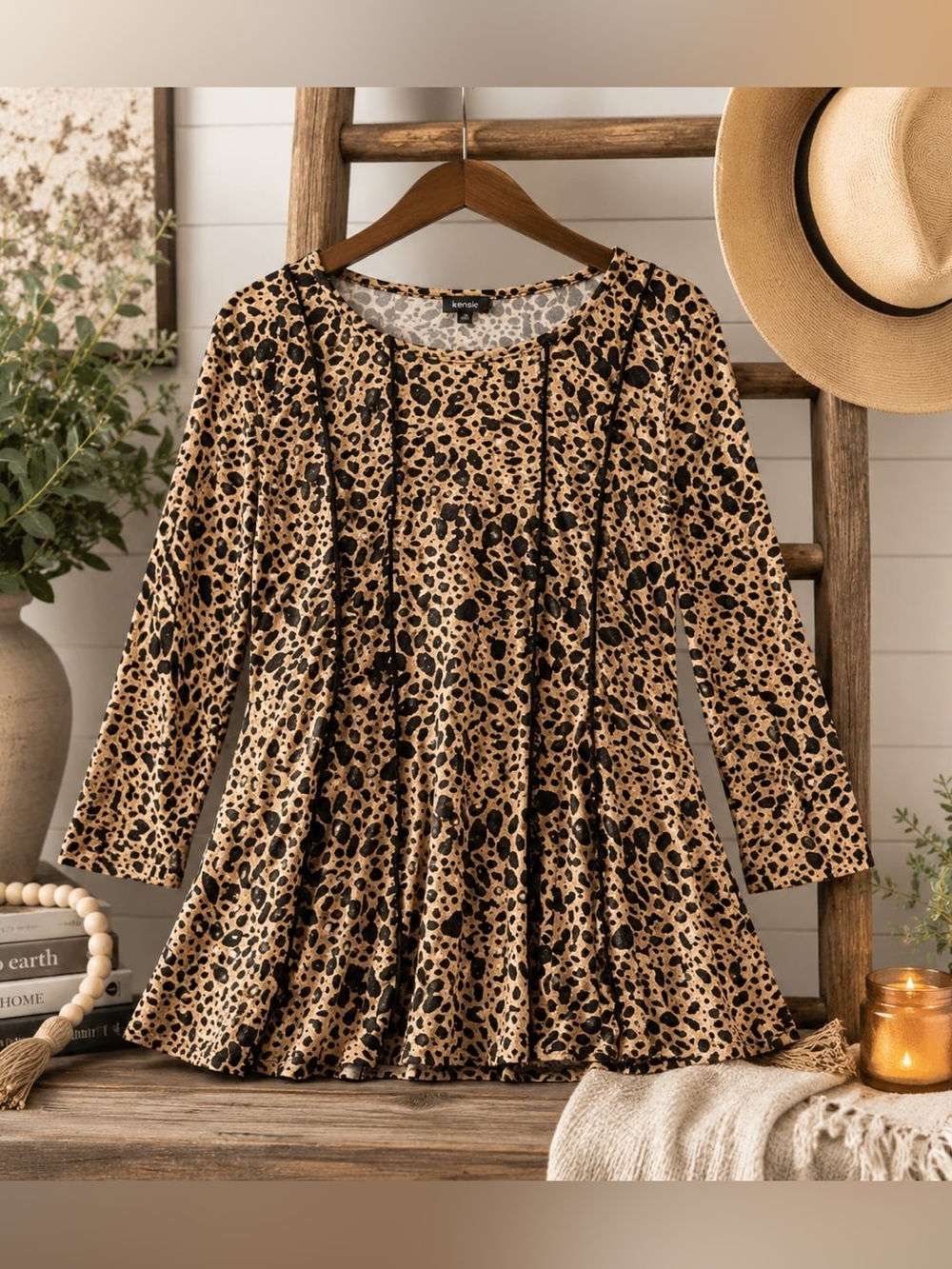 La Vanya Leopard Print Top